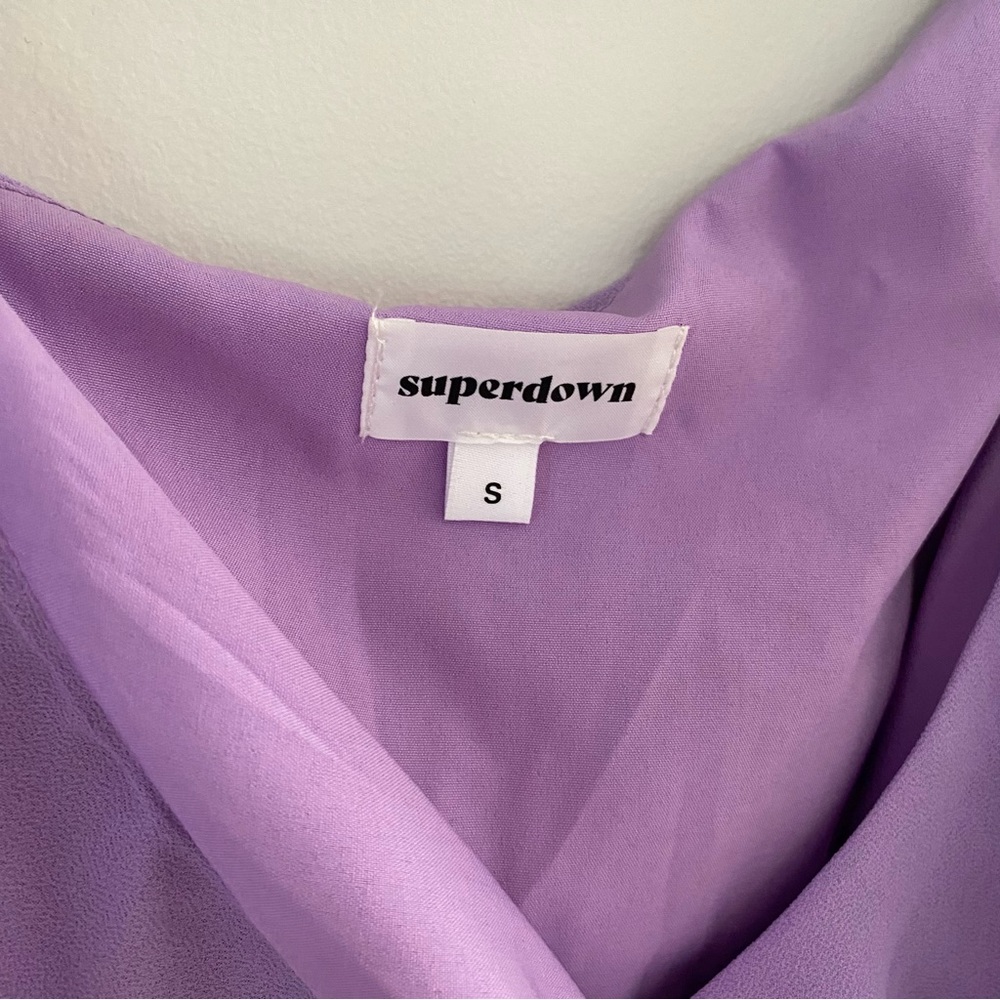 superdown Lilac Ruffle One-Shoulder Romper - Picture 6 of 7